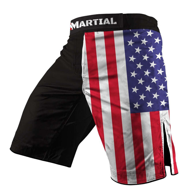 American Flag Shorts | American MMA Warrior Shorts BJJ No-Gi | Ruggeda